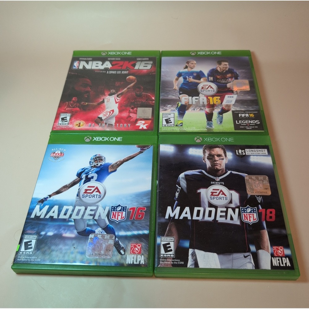 XBOX One Sports Lot Nba2k16, Madden NFL 16, Madden 18, FIFA 16, 4 Games